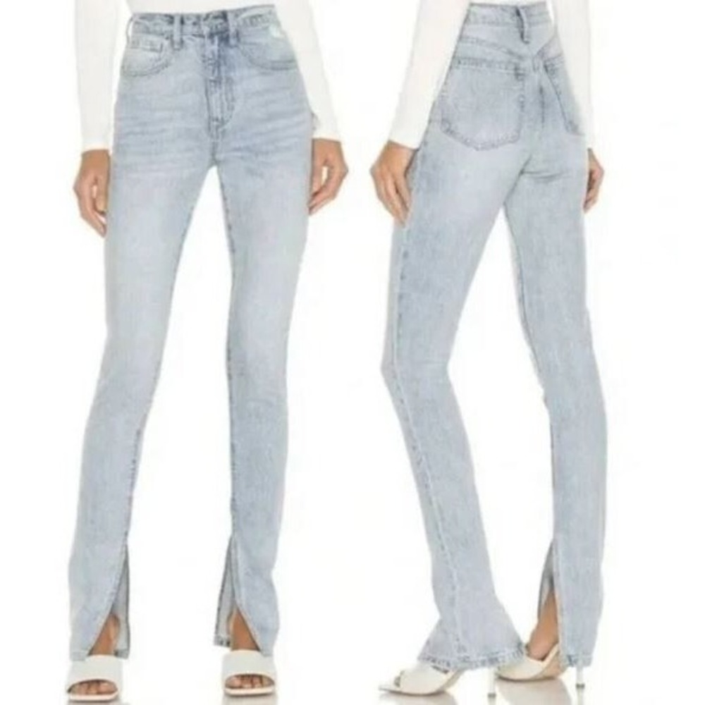 WeWoreWhat Slit Hem High Rise Stretch Skinny Jeans Blue WWDB34-4 Size 26